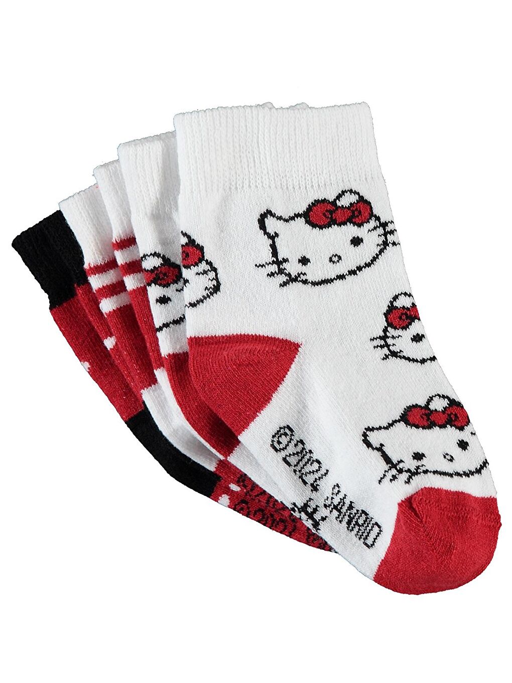 Civil Kırmızı Hello Kitty Kız Çocuk 3'lü Soket Çorap Kırmızı - 5