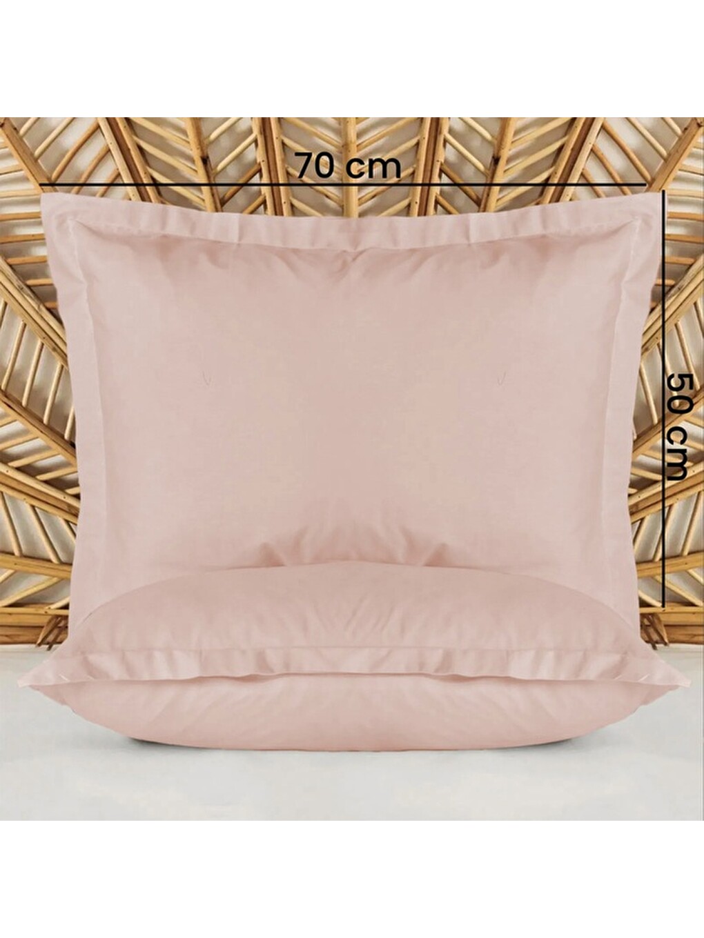 Pembe Soft Basic Oxford Saten 2'li Yastık Kılıfı - Gülkurusu - 50x70 cm-2