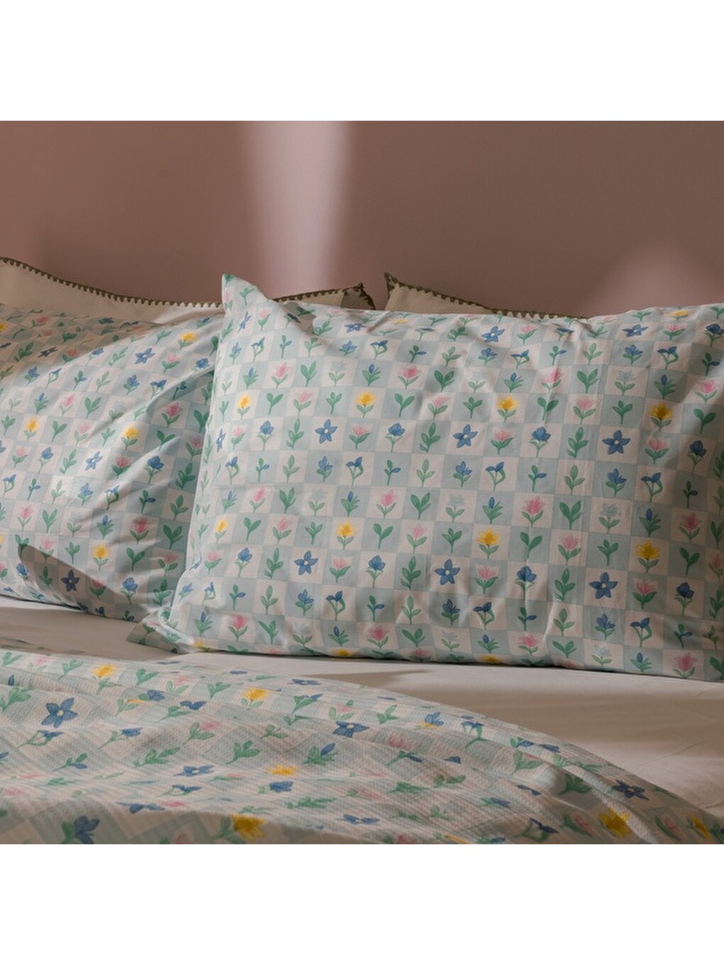 Karışık Soft Minora Çift Kişilik Pike Takımı - Renkli-3