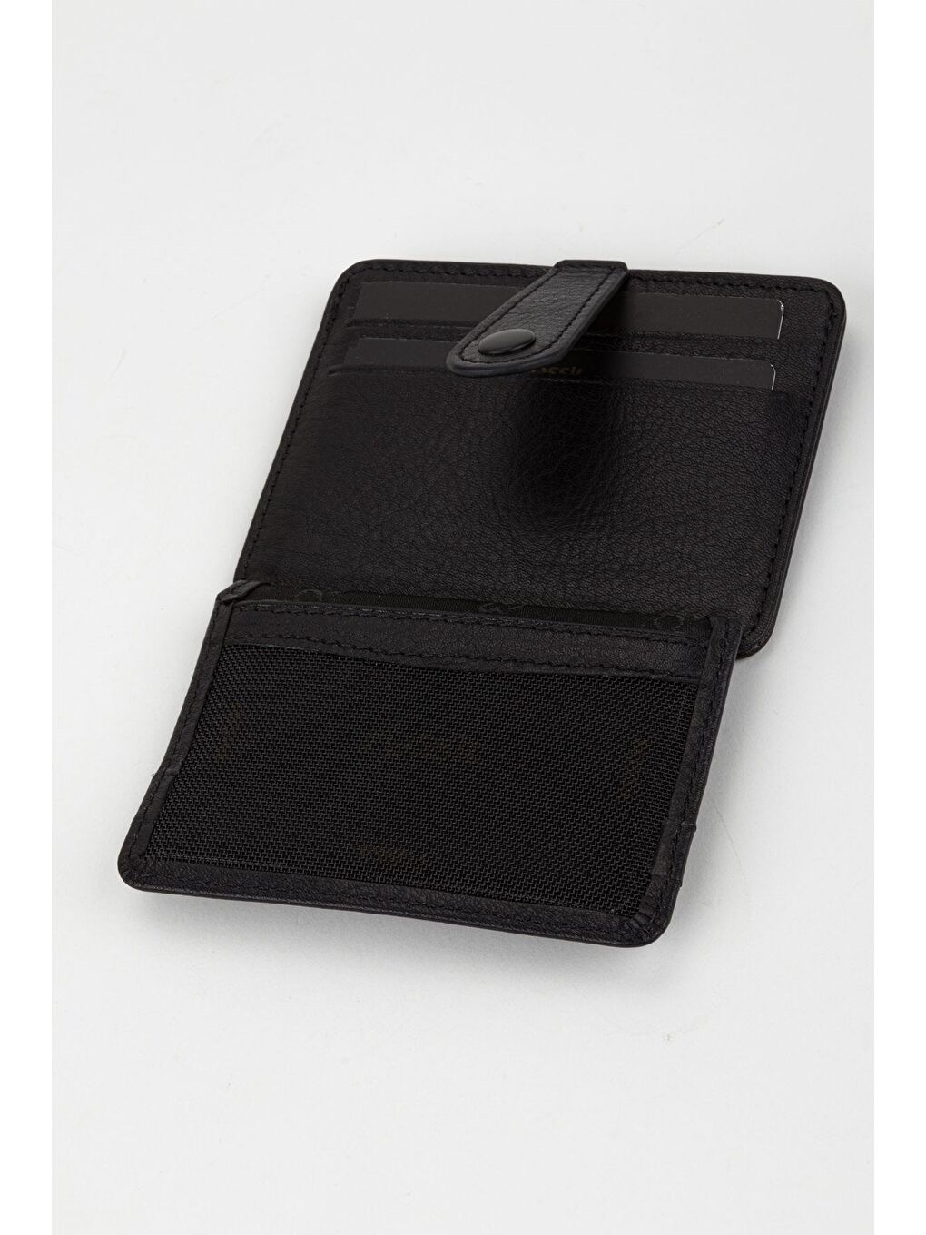 Siyah Kutulu Hakiki Deri Lacivert El Portföyü Kartlık Cüzdan-5