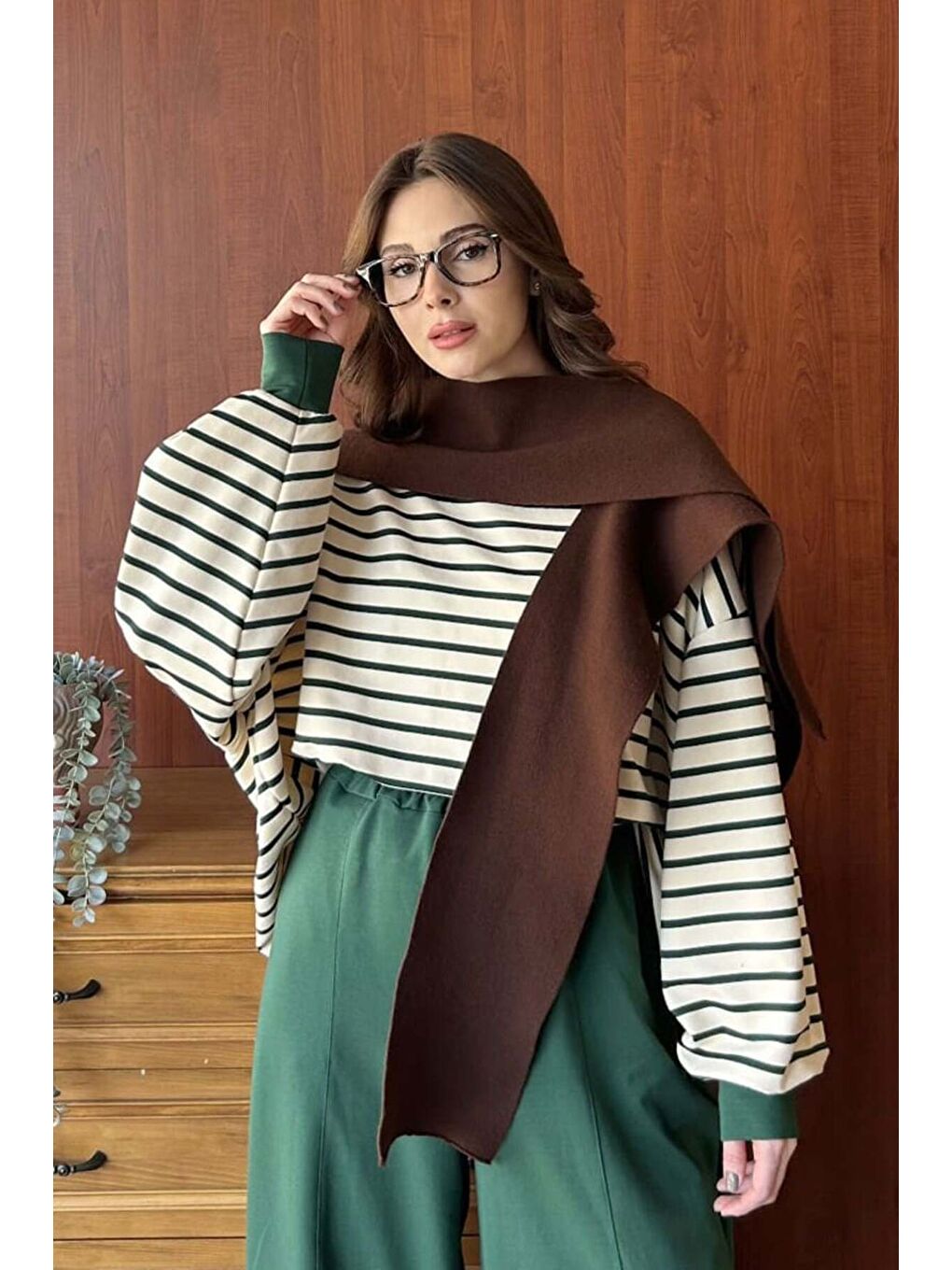 Kahverengi Acı Kahve Şal Atkı