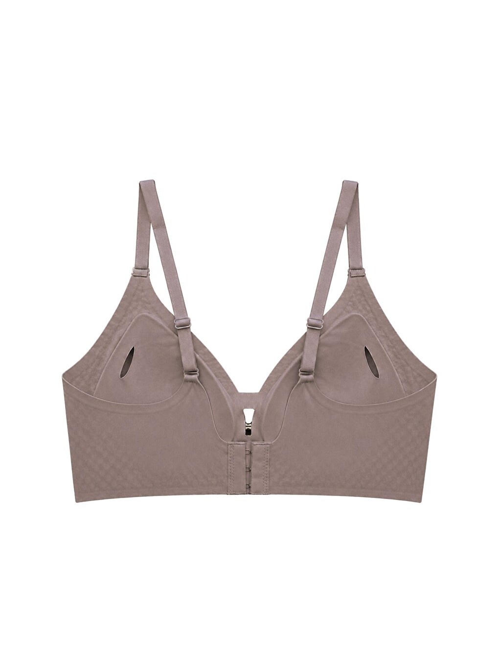 Seamless Bra - Elune | Kahverengi Lazer Kesim Balensiz Dekolte Taş Detaylı Dikişsiz Kadın Sütyen-1