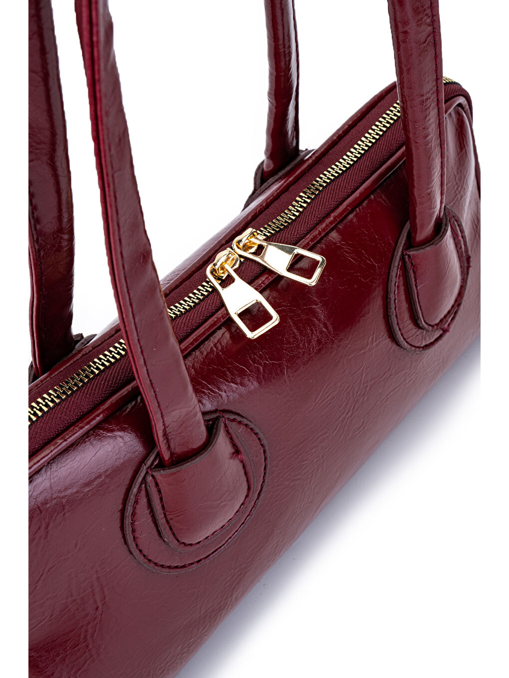 Suni Deri Baget Henna Bordo Kadın Kol Çanta-2