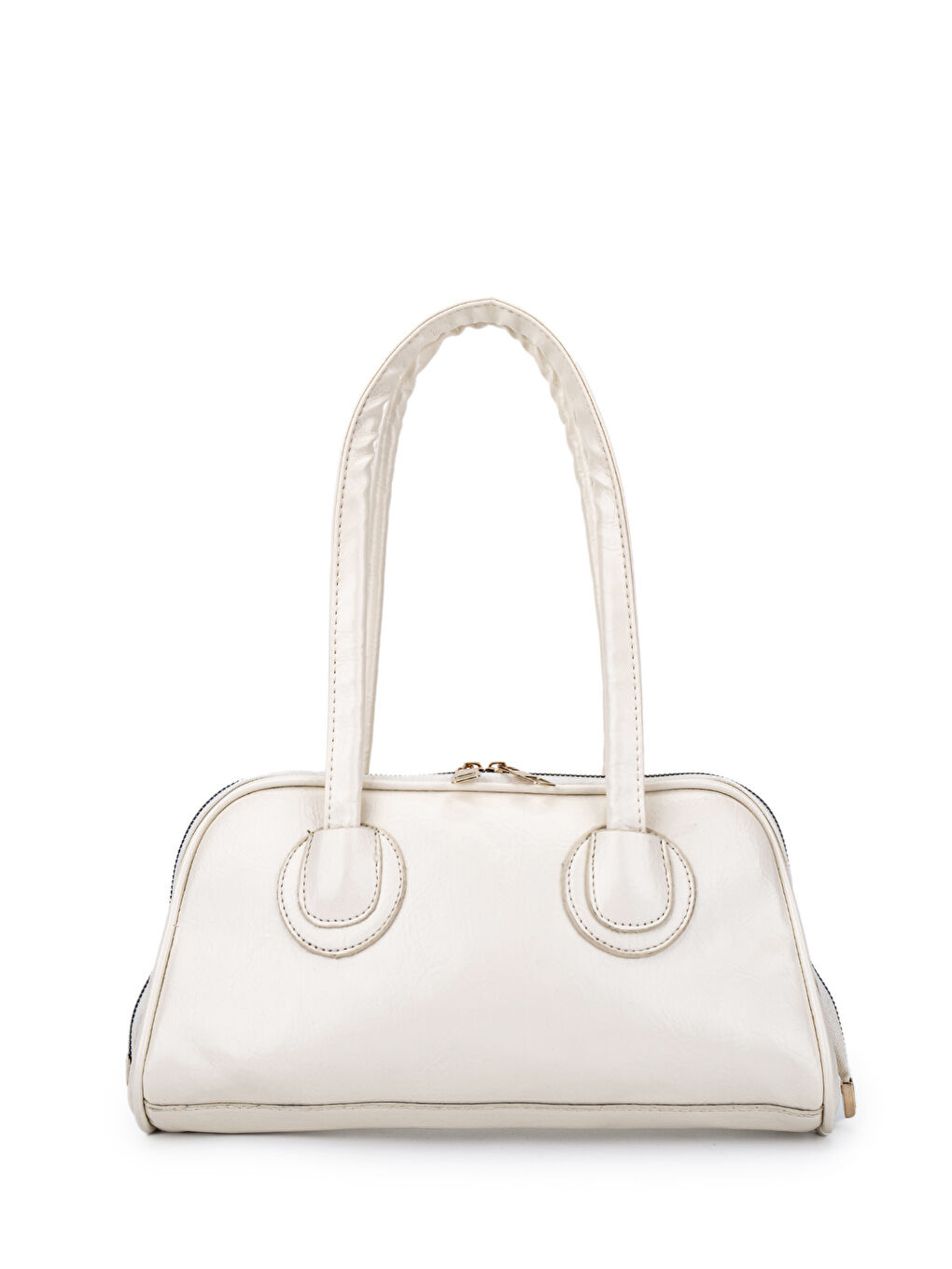 Ekru Suni Deri Baget Henna Krem Kadın Kol Çanta