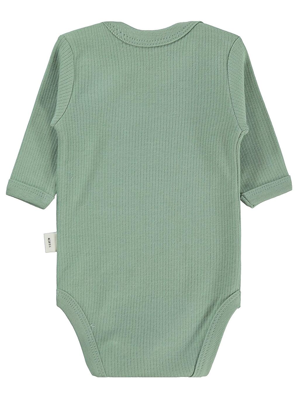 Baby Hayvanlar Baskılı 0-3 Yaş Çıtçıtlı Badi - Haki-2