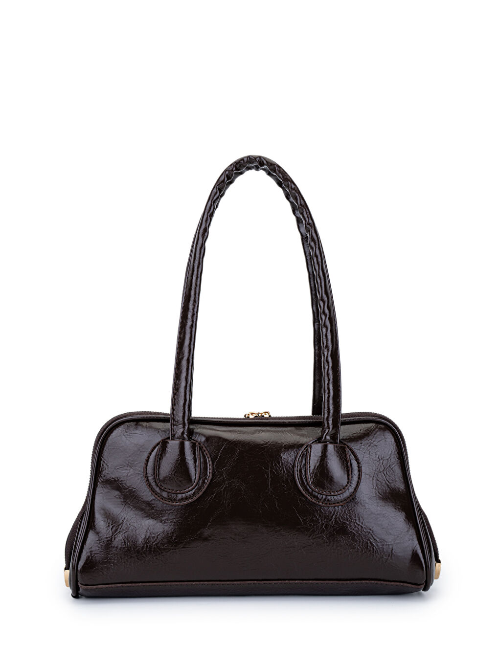 Kahverengi Suni Deri Baget Henna Acı Kahve Kadın Kol Çanta