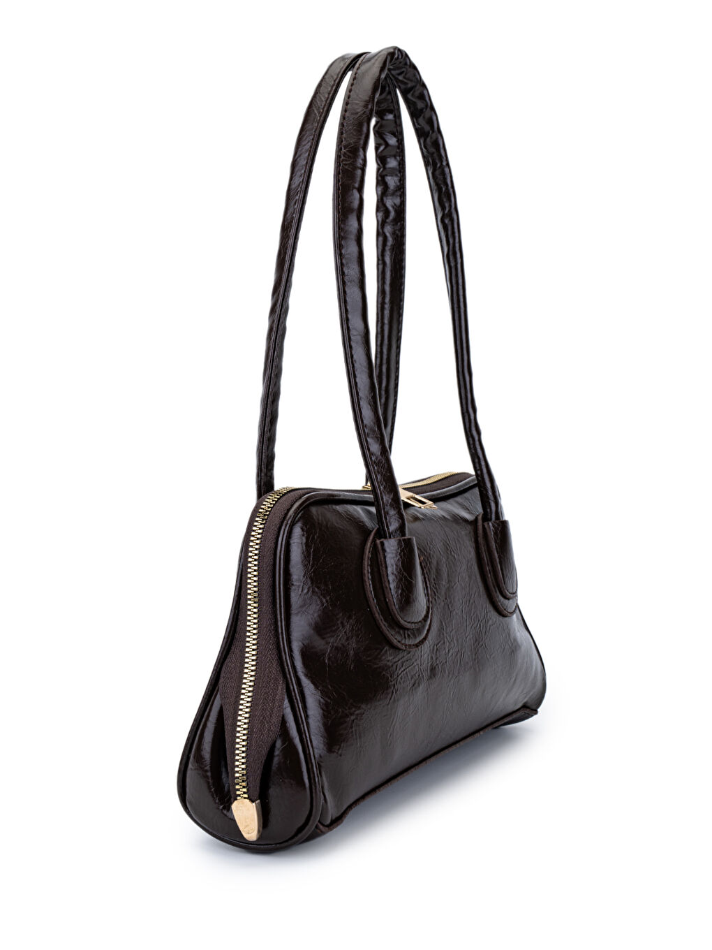 Kahverengi Suni Deri Baget Henna Acı Kahve Kadın Kol Çanta-1