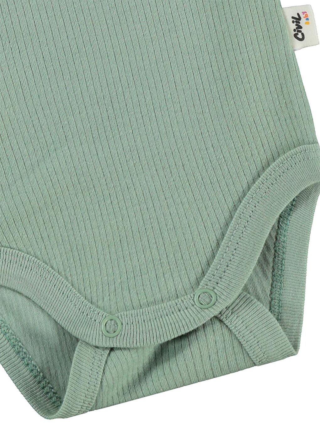 Baby Hayvanlar Baskılı 0-3 Yaş Çıtçıtlı Badi - Haki-4