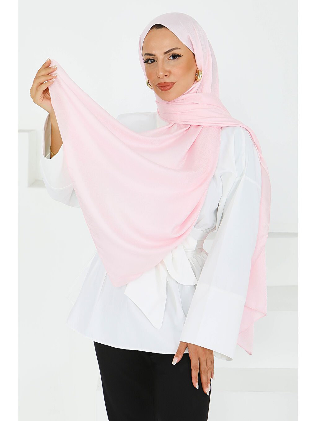 Etnik Monagram Şal Pembe - 27592