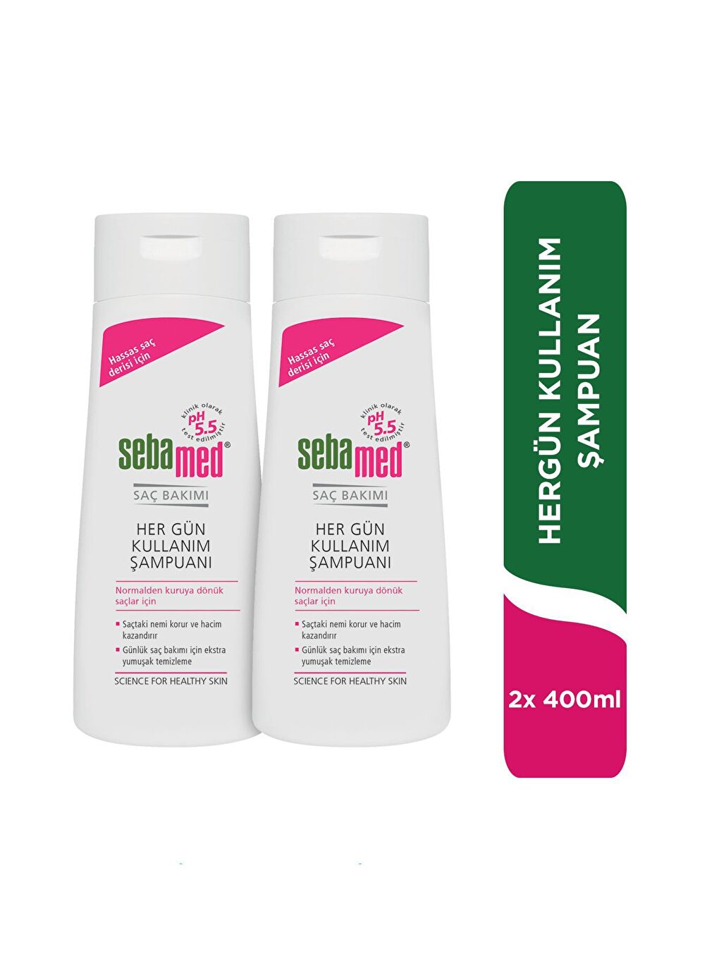 SEBAMED Renksiz ŞAMPUAN HER GÜN 400 ml x 2