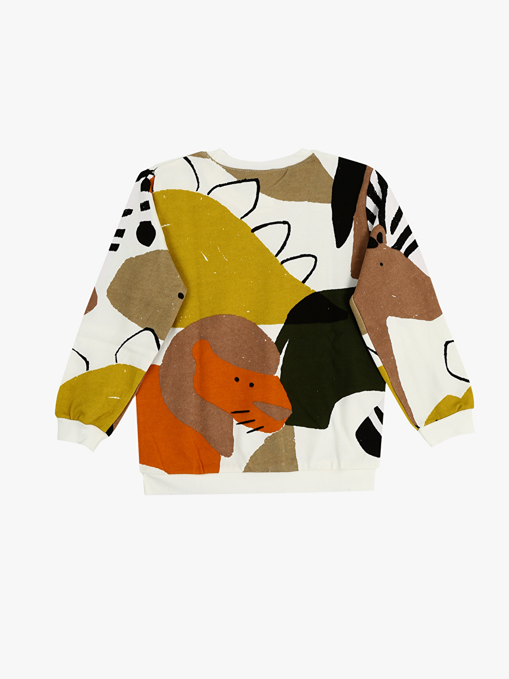 Haki Bisiklet Yaka Baskılı Erkek Bebek Sweatshirt ve Eşofman Alt 2'li-2