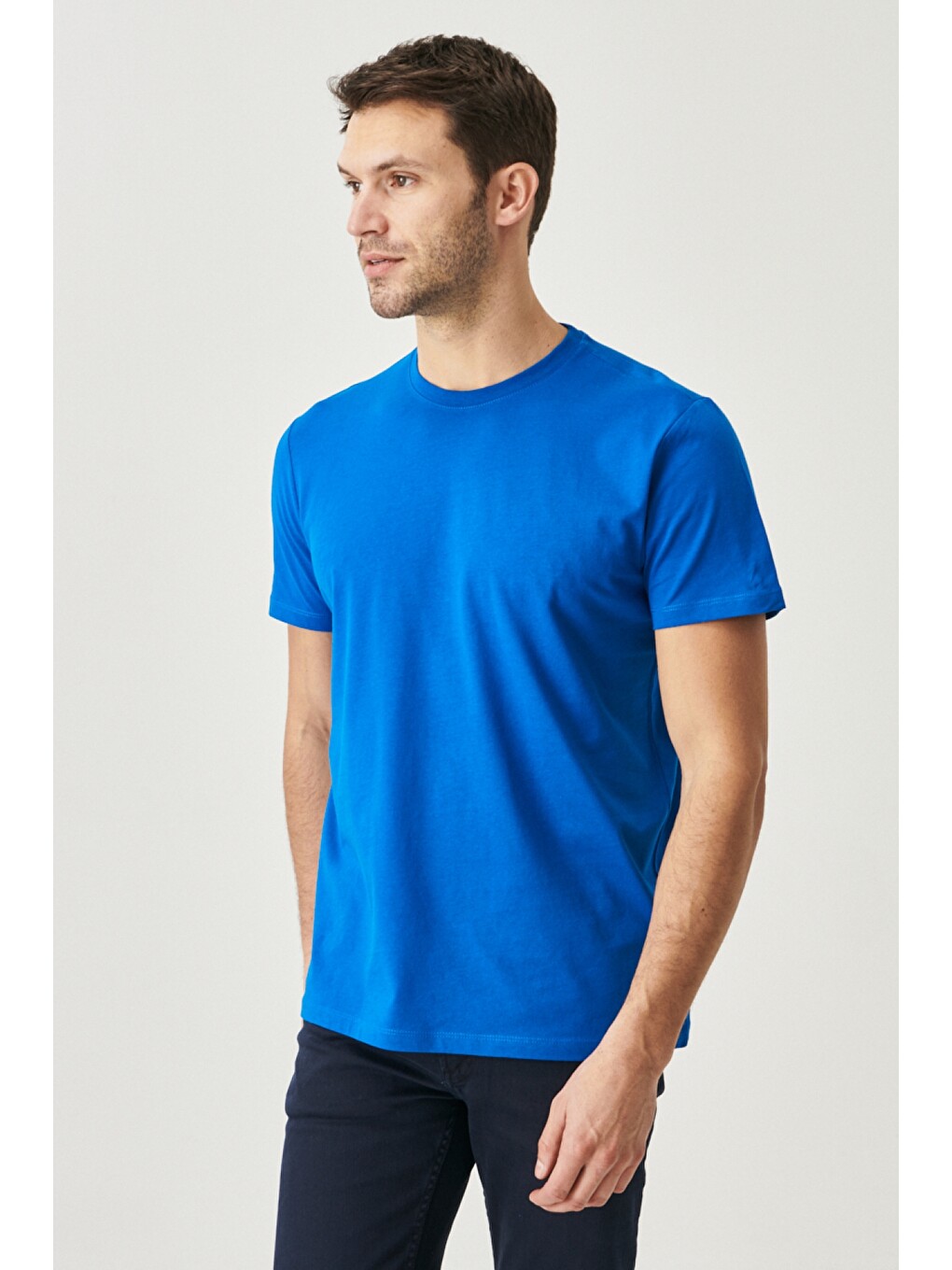 Mavi Erkek Saks-kırmızı-sarı-indigo Melanj Slim Fit 4'lü Tişört Paket-7