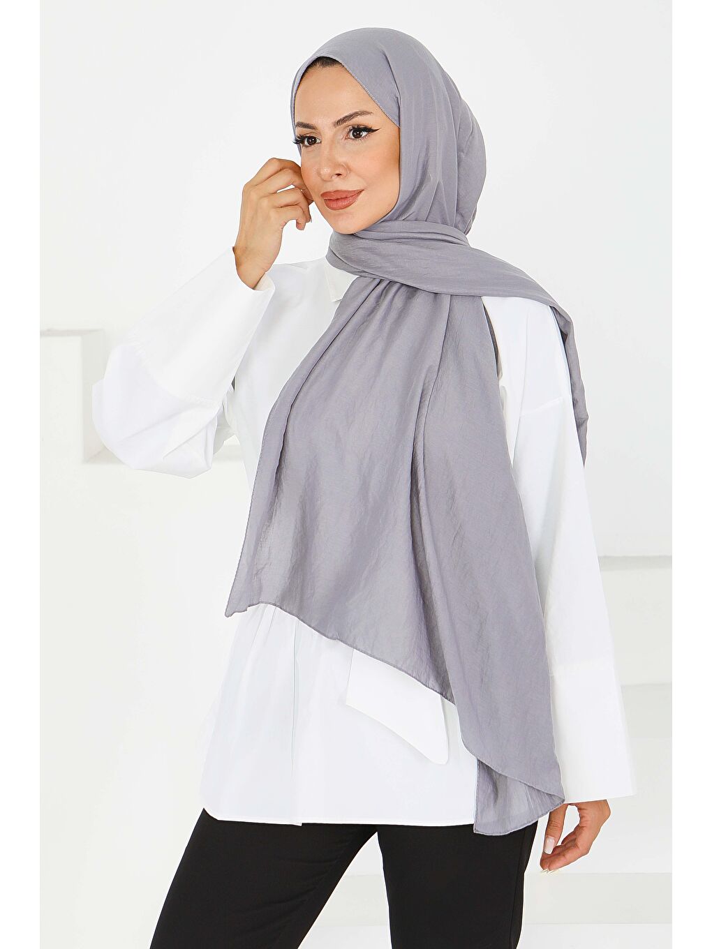 Pamuk Soft Şal Gri - 27591-3