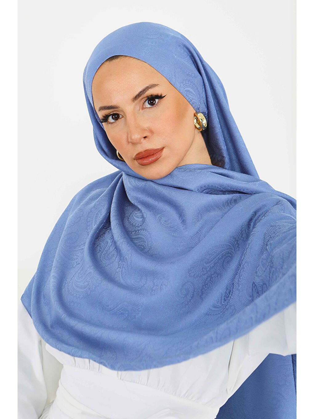 İndigo Vintage Monagram Şal Indigo - 27593-1