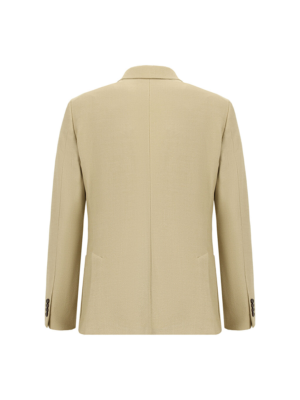 Bej Regular Fit Çizgili Beli Lastikli İpli Takım Elbise-2