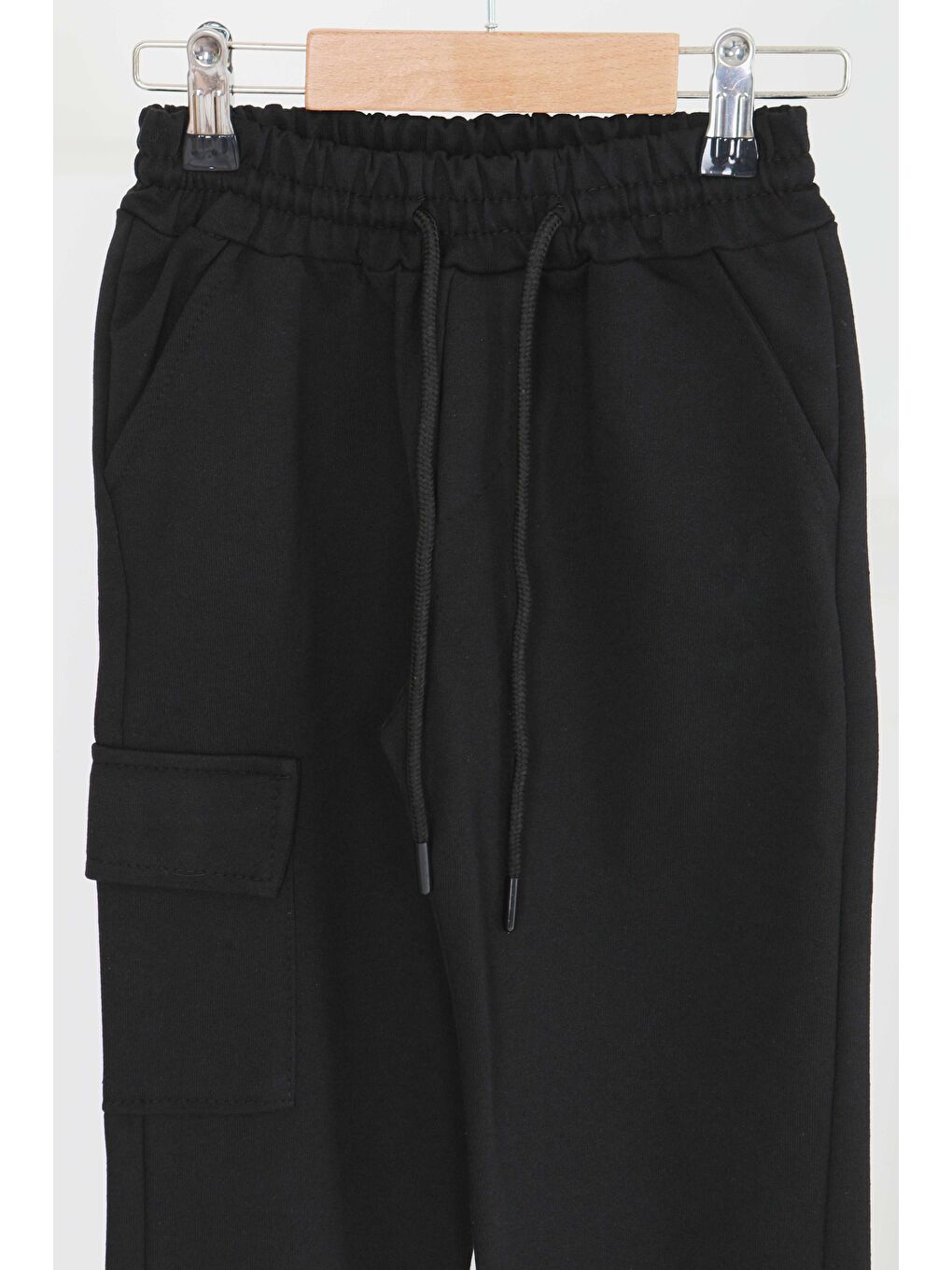 Erkek Çocuk Siyah Kargo Cep Eşofman Altı - 27452-1