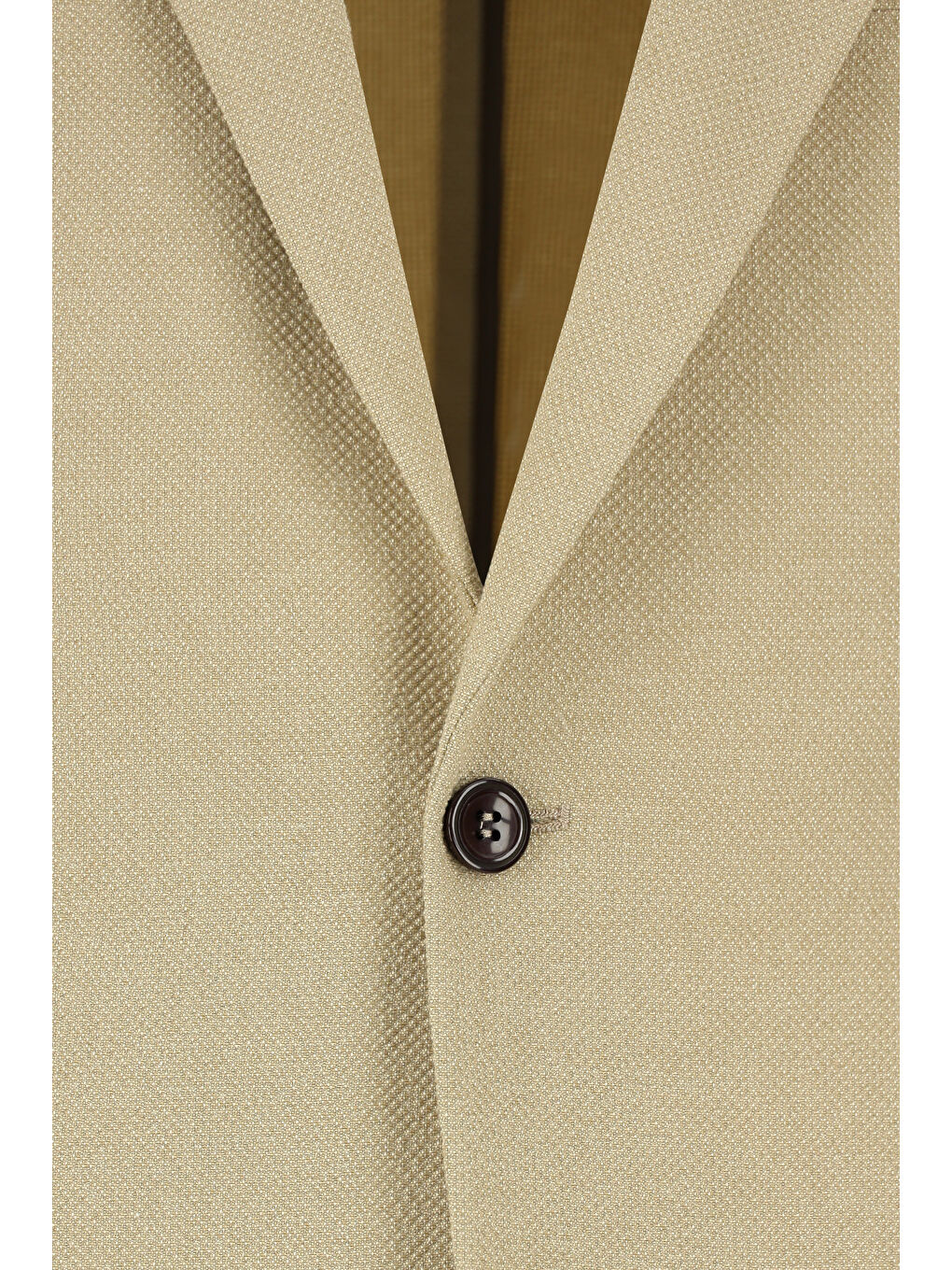 Bej Regular Fit Çizgili Beli Lastikli İpli Takım Elbise-4