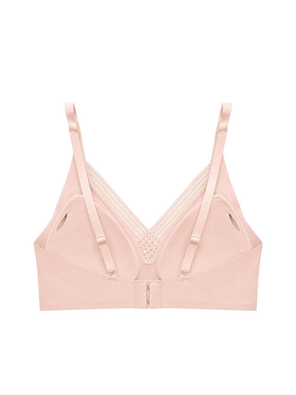 Bej Seamless Bra - Lucent | Ten Lazer Kesim Balensiz Ön Çapraz Şerit Detaylı Kadın Sütyen-1