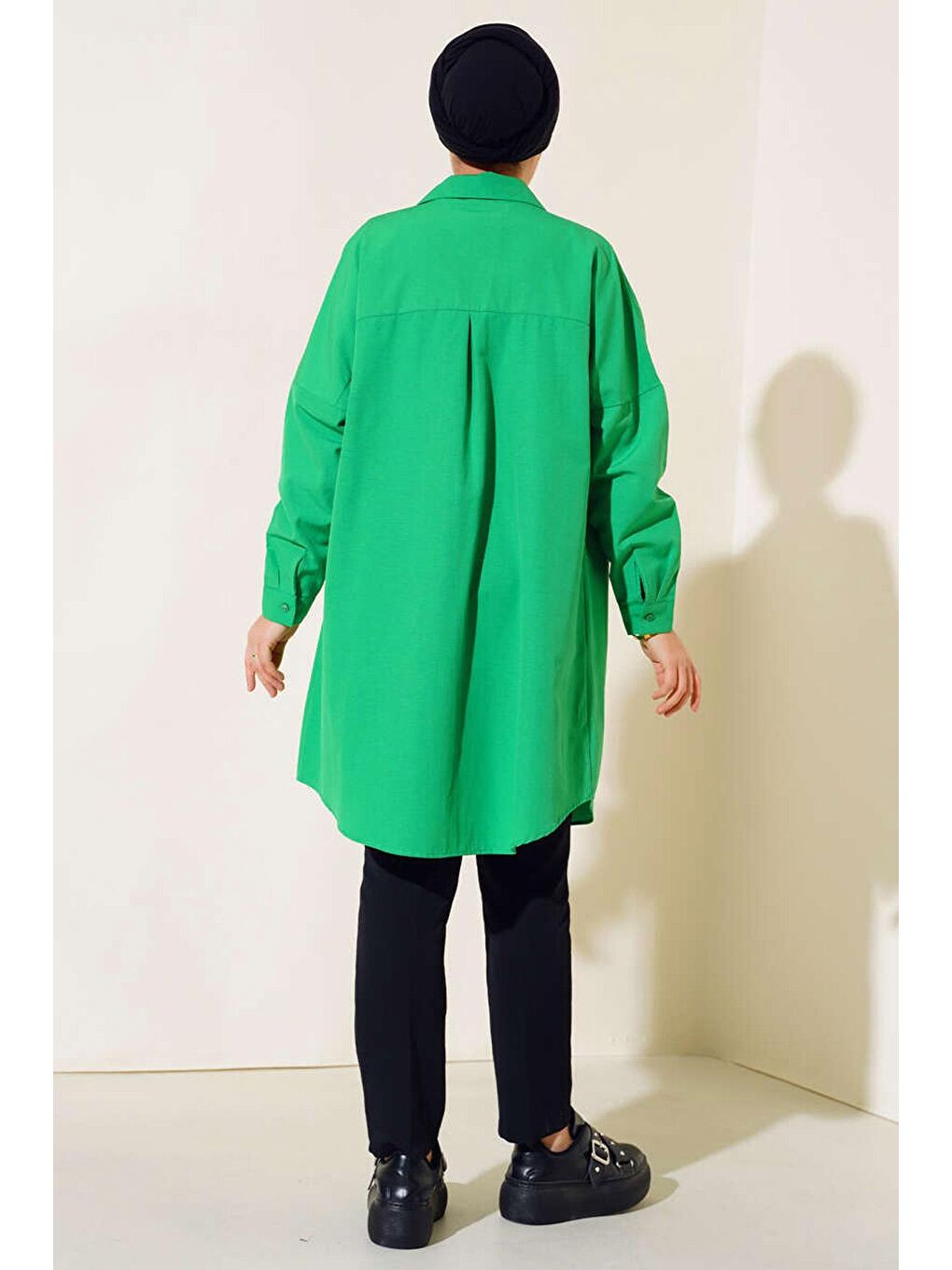 5845 Tesettür Tunik - Yeşil-3
