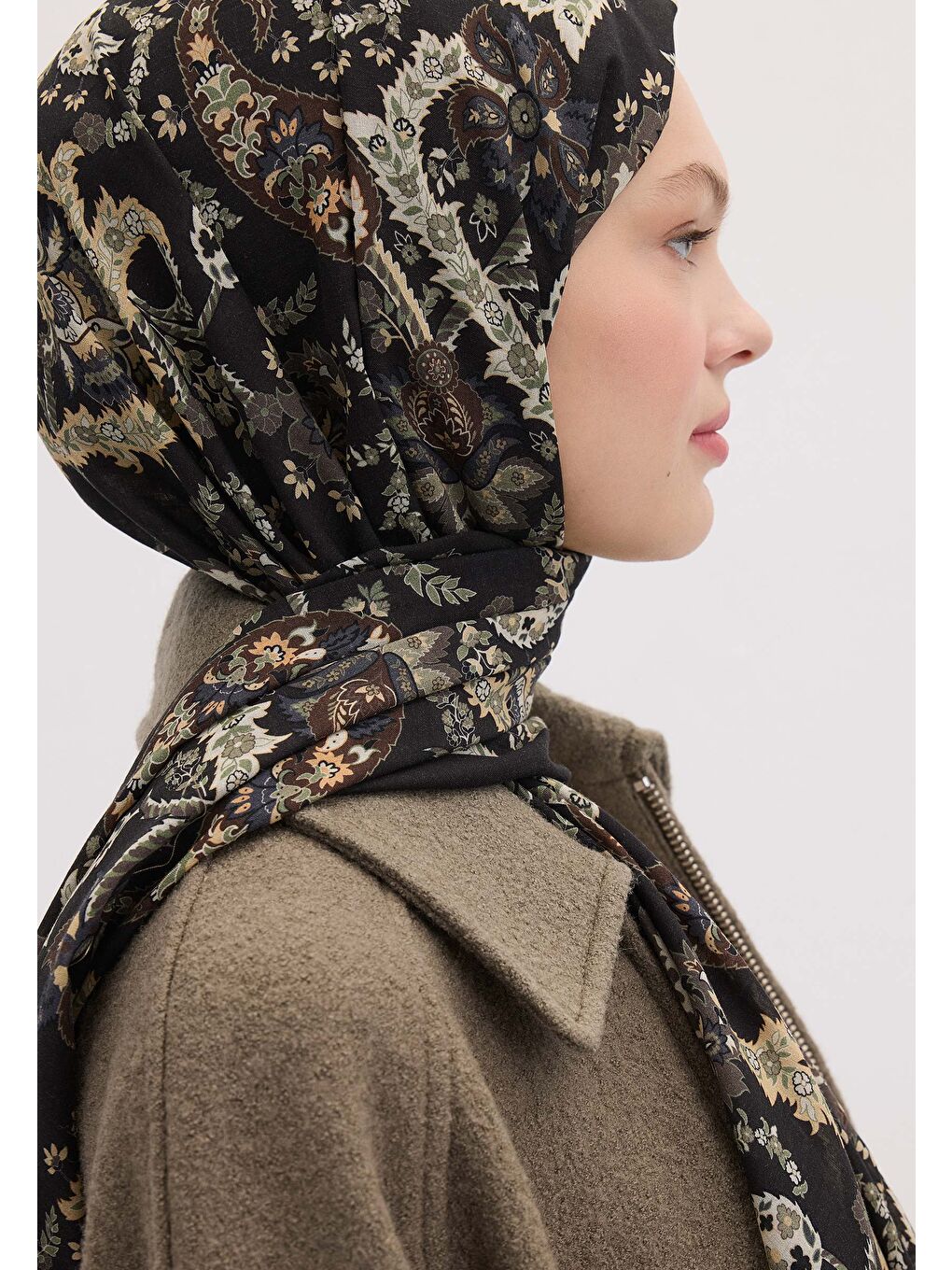 Bej Enya Desen Şal Vizon-2