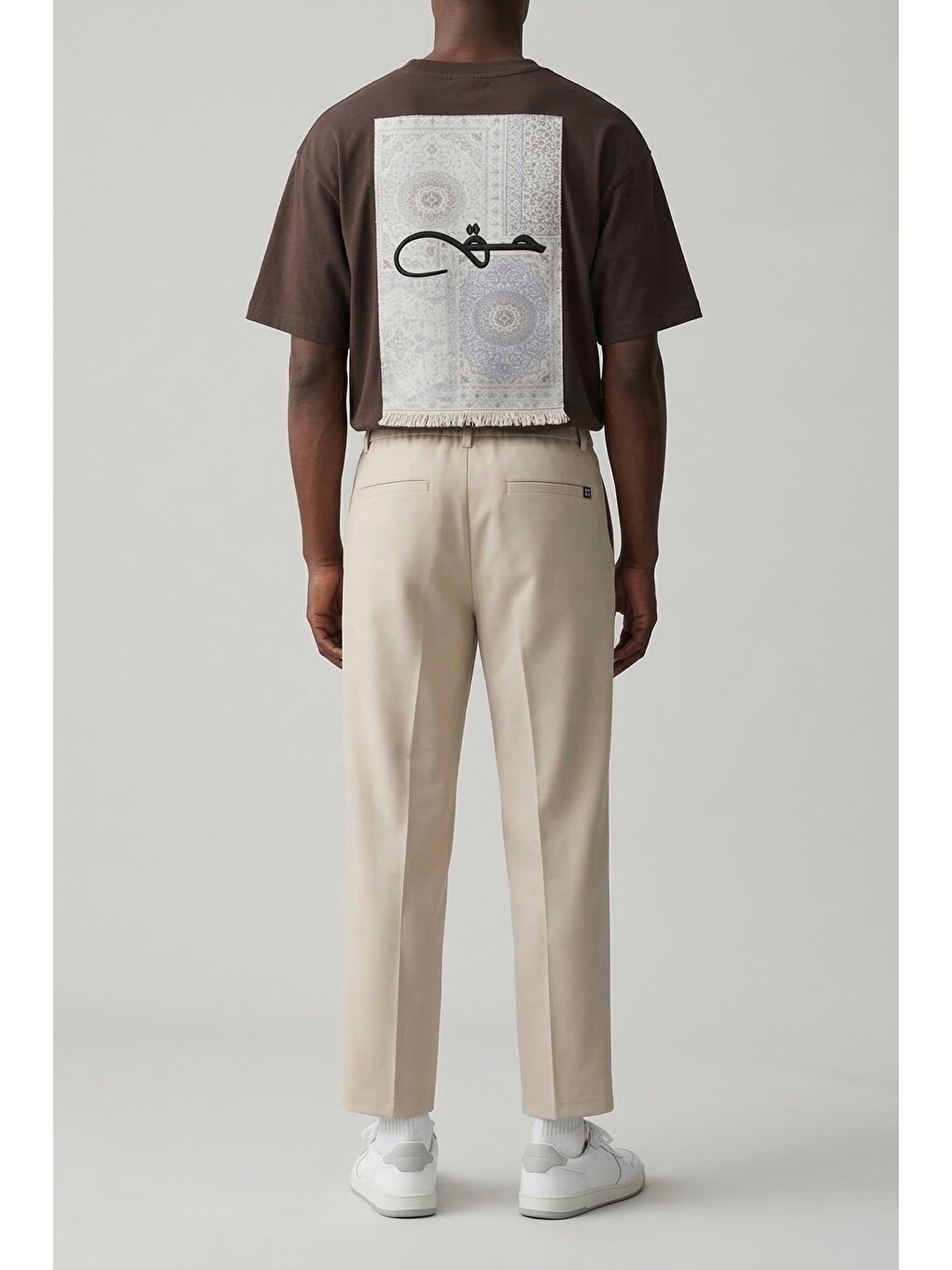 Erkek Relaxed Fit Pile Detaylı Premium Kumaş Pantolon Bej-3