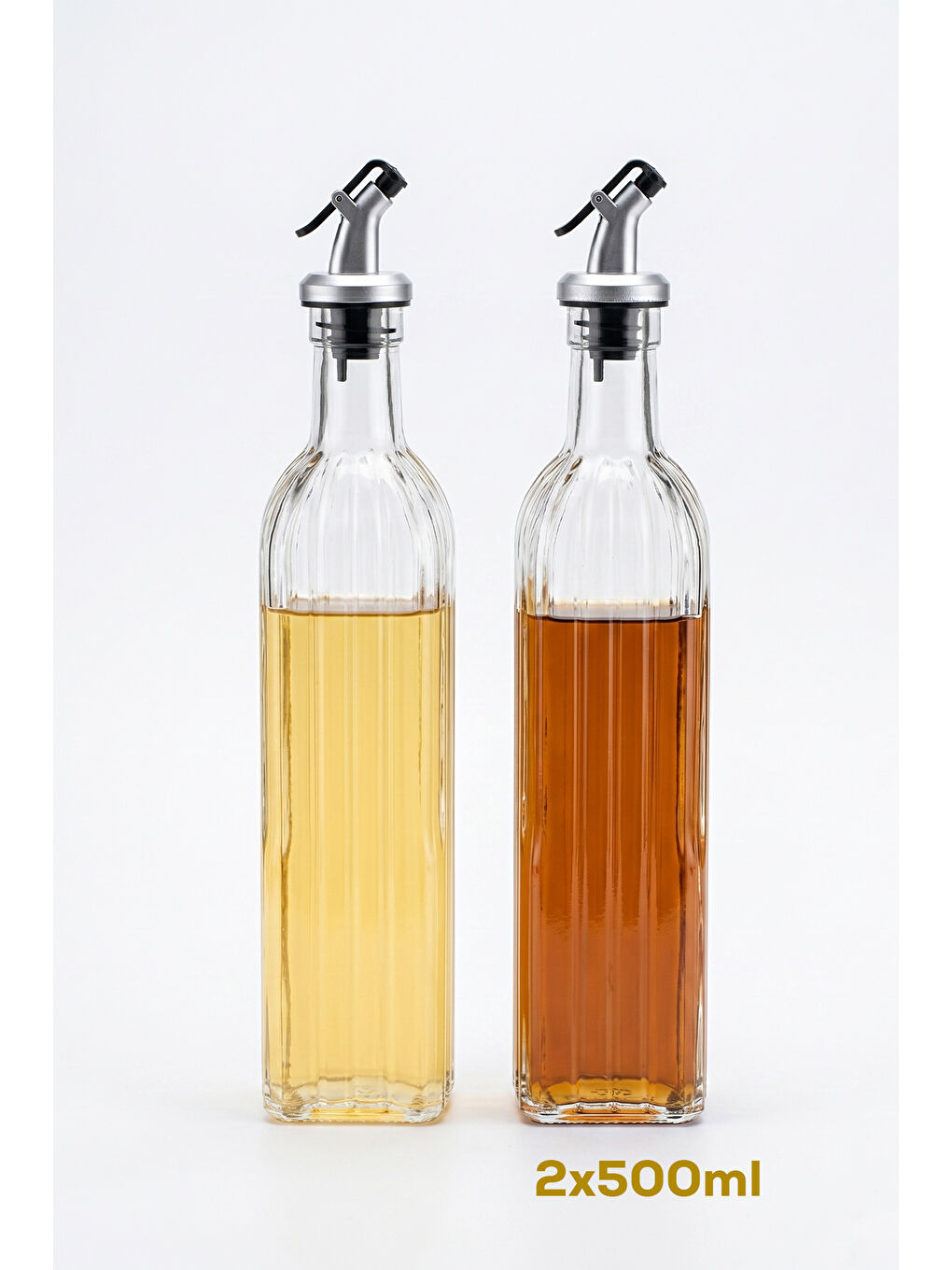 Renksiz DHZ90116-3 2li Sızdırmaz Kapaklı Cam Yağlık Sirkelik Yağdanlık 500ml-2