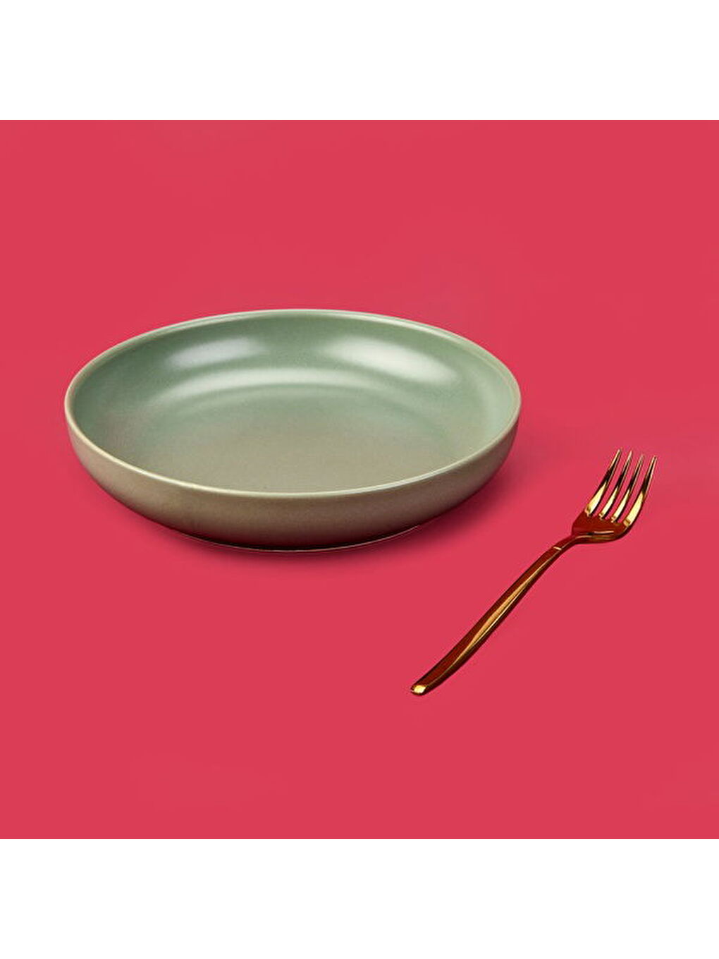 Kitchen Nordic Çukur Yemek Tabağı - Yeşil - 22 cm-1