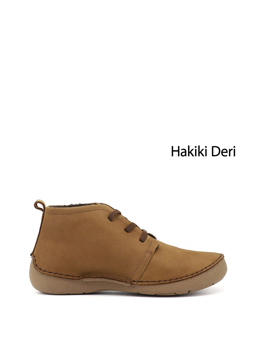 Kahverengi Kadın TABA-BEJ Bağcıklı Hakiki Deri Comfort Bot