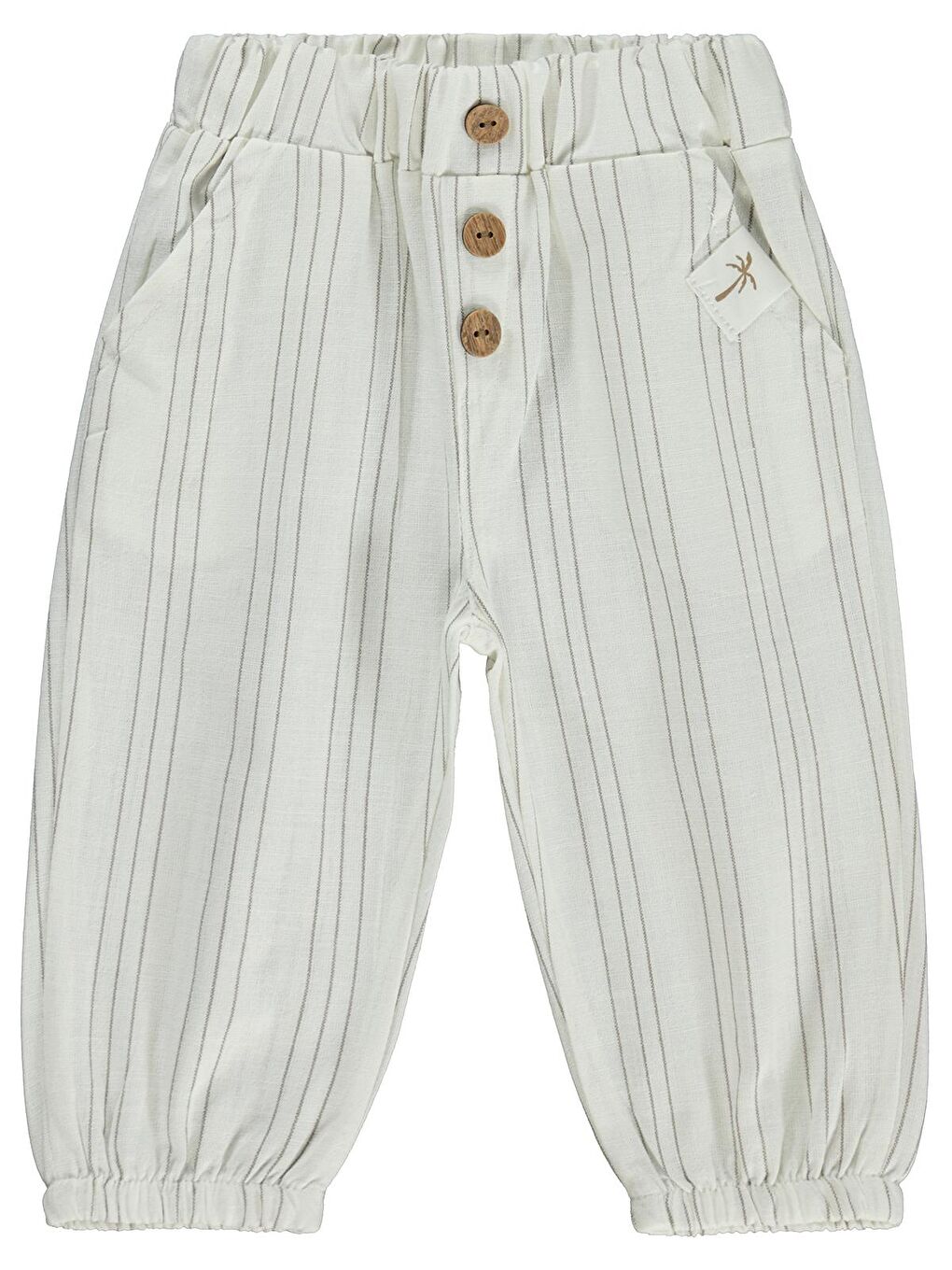 Baby Çizgili 6-18 Ay Pantolon - Ekru 18-24 Ay