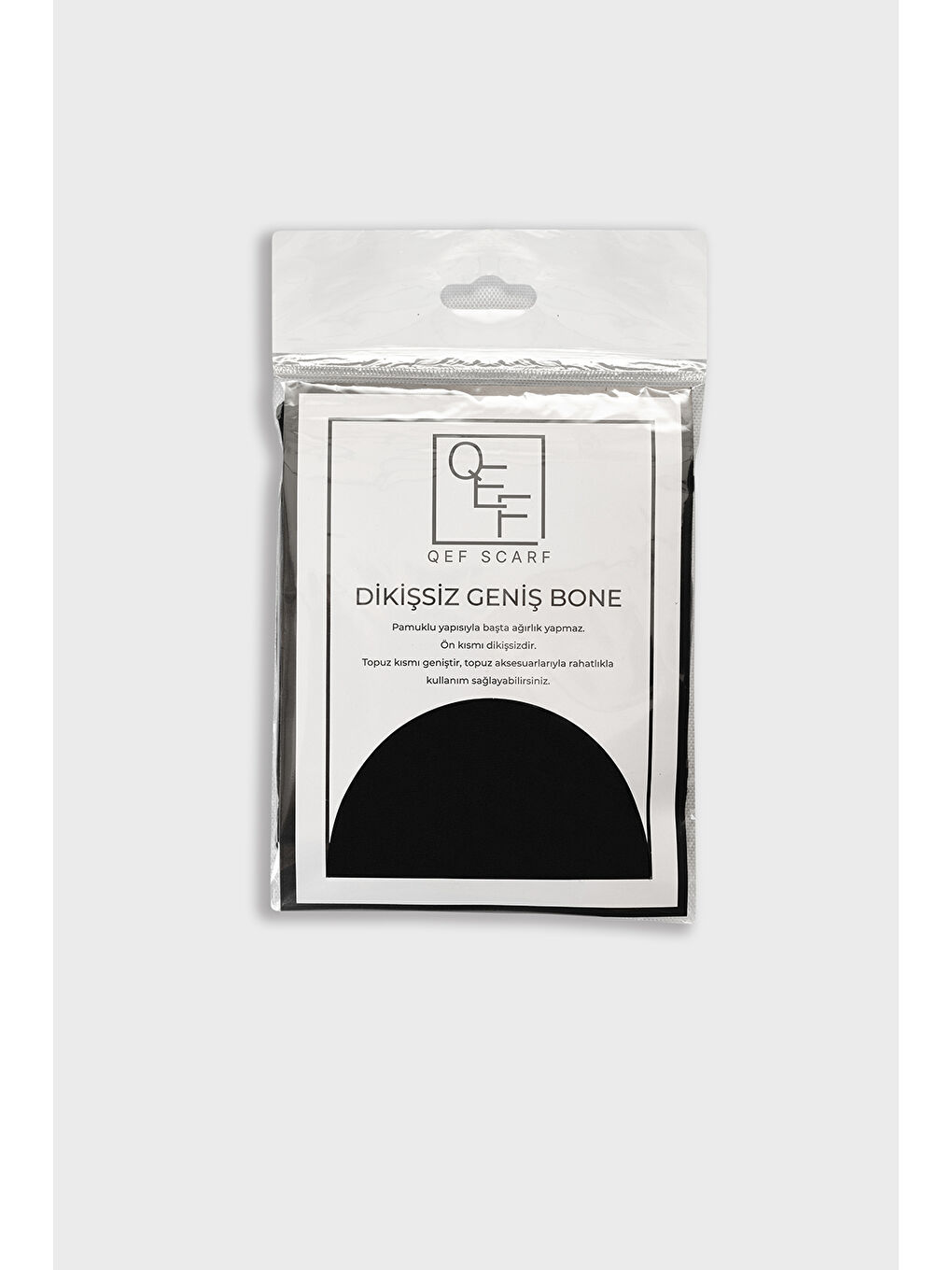 Siyah Dikişsiz Geniş Bone Aksesuar-5