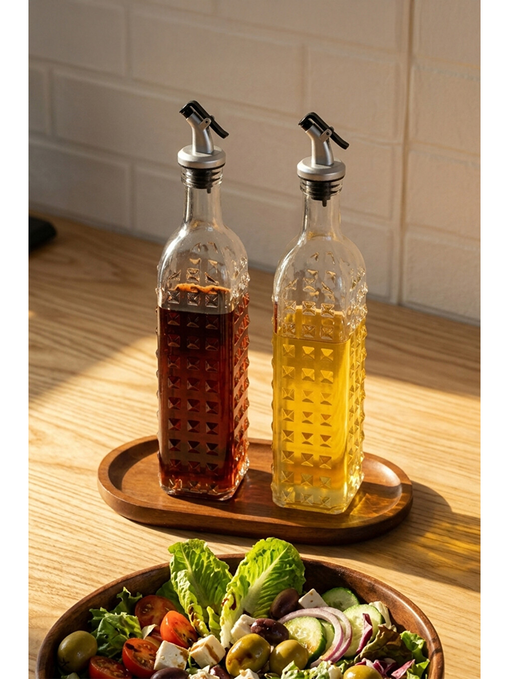 Renksiz DHZ90116-2 2li Sızdırmaz Kapaklı Cam Yağlık Sirkelik Yağdanlık 500ml-1