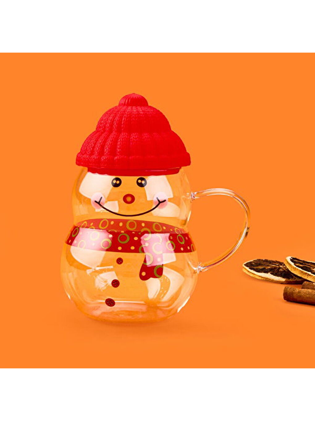 Karışık Kitchen Kardan Adam Cam Kupa - Renkli - 400 ml-1