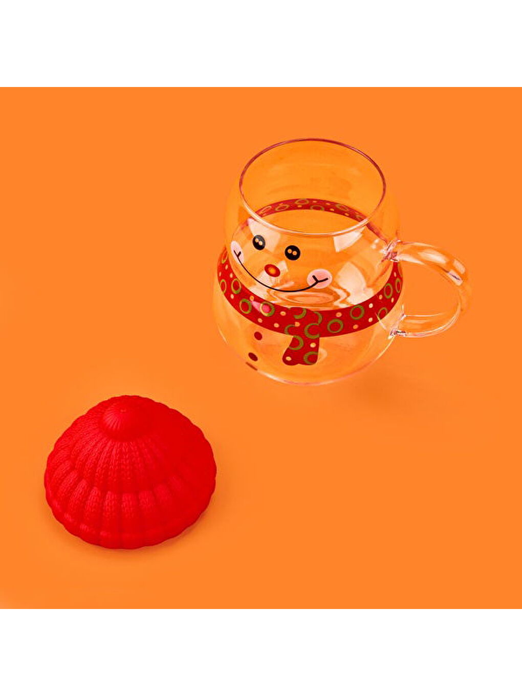 Karışık Kitchen Kardan Adam Cam Kupa - Renkli - 400 ml-2