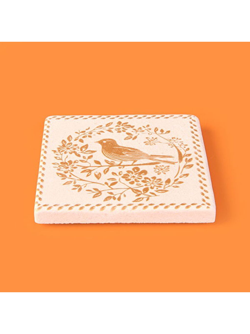 Karışık Kitchen Kuşlu Taş Bardak Altlığı - Renkli - 10x10 cm-1