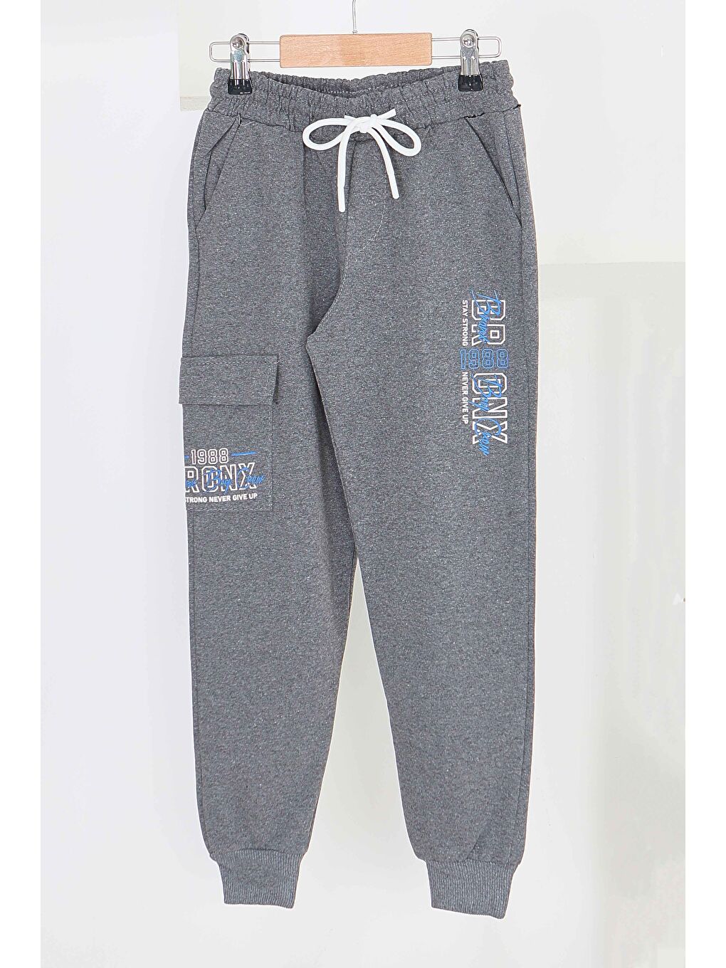 Gri Erkek Çocuk Füme Baskılı Eşofman Altı - 27579