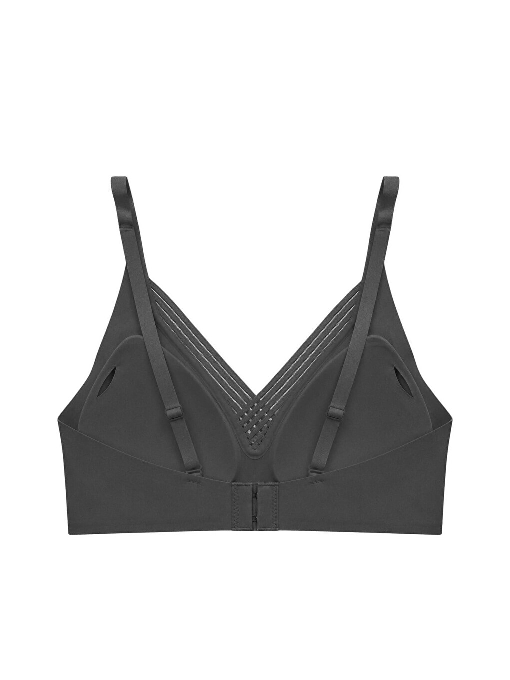 Seamless Bra - Lucent | Siyah Lazer Kesim Balensiz Ön Çapraz Şerit Detaylı Kadın Sütyen-1