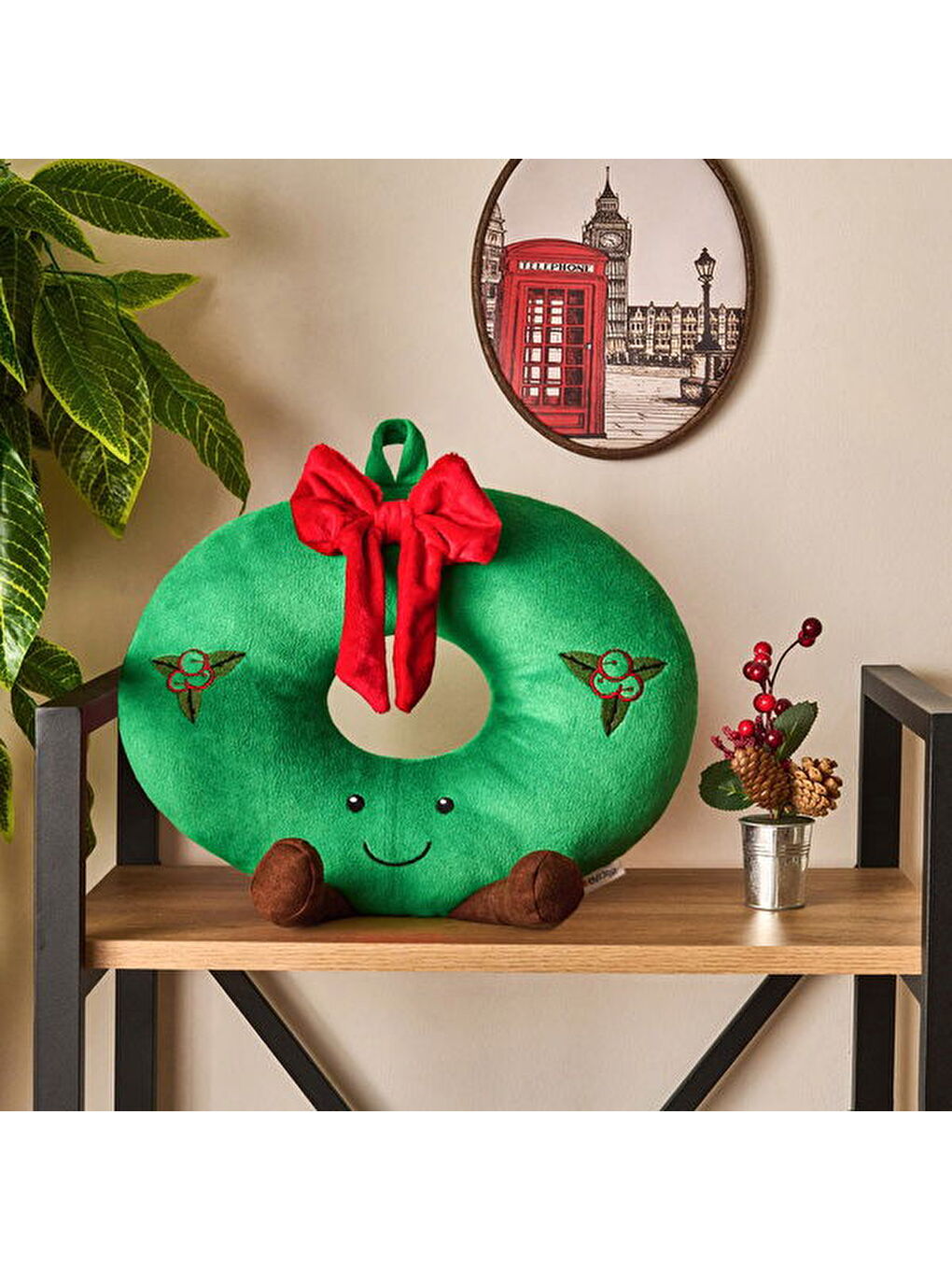 Soft Sevimli Donut Figürlü Yastık - Yeşil - 34x32 cm-2