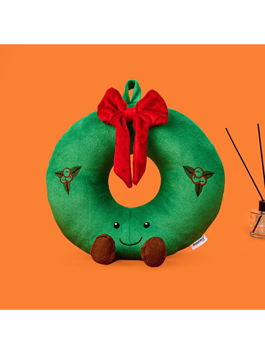 Soft Sevimli Donut Figürlü Yastık - Yeşil - 34x32 cm-1