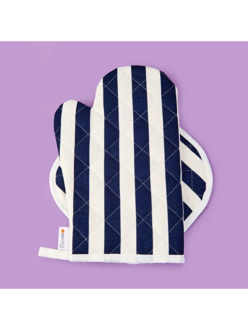Soft Nemo Fırın Eldiveni ve Tutaç - Ekru / Lacivert - 17x28 cm + 20x20 cm-2