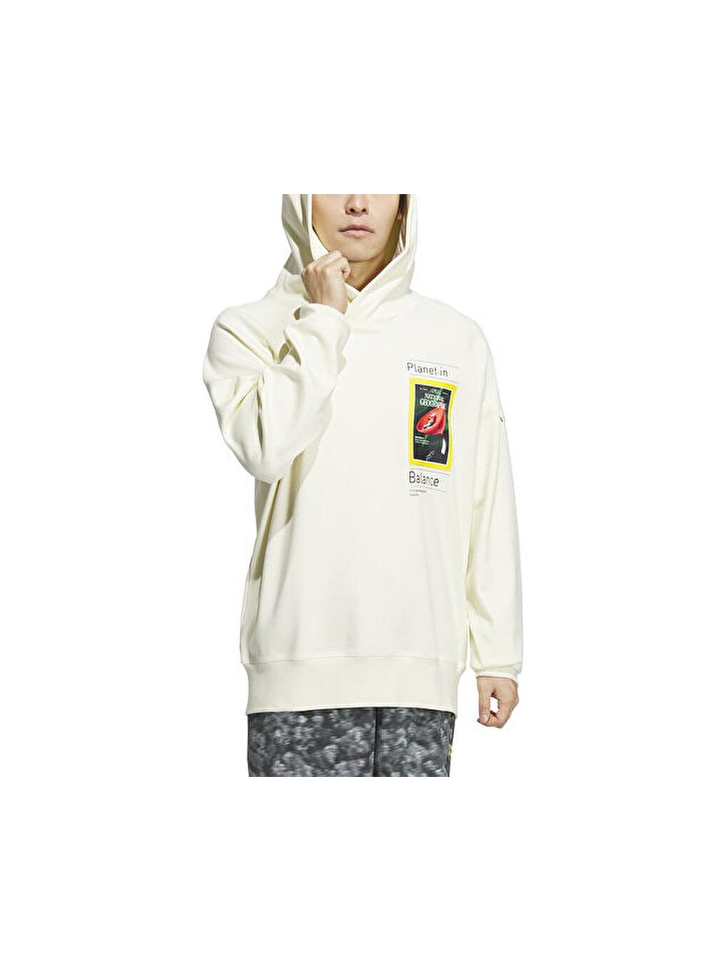 Ekru Natgeo Gfx Hdy Erkek Günlük Sweatshirts Is9523 Krem-1