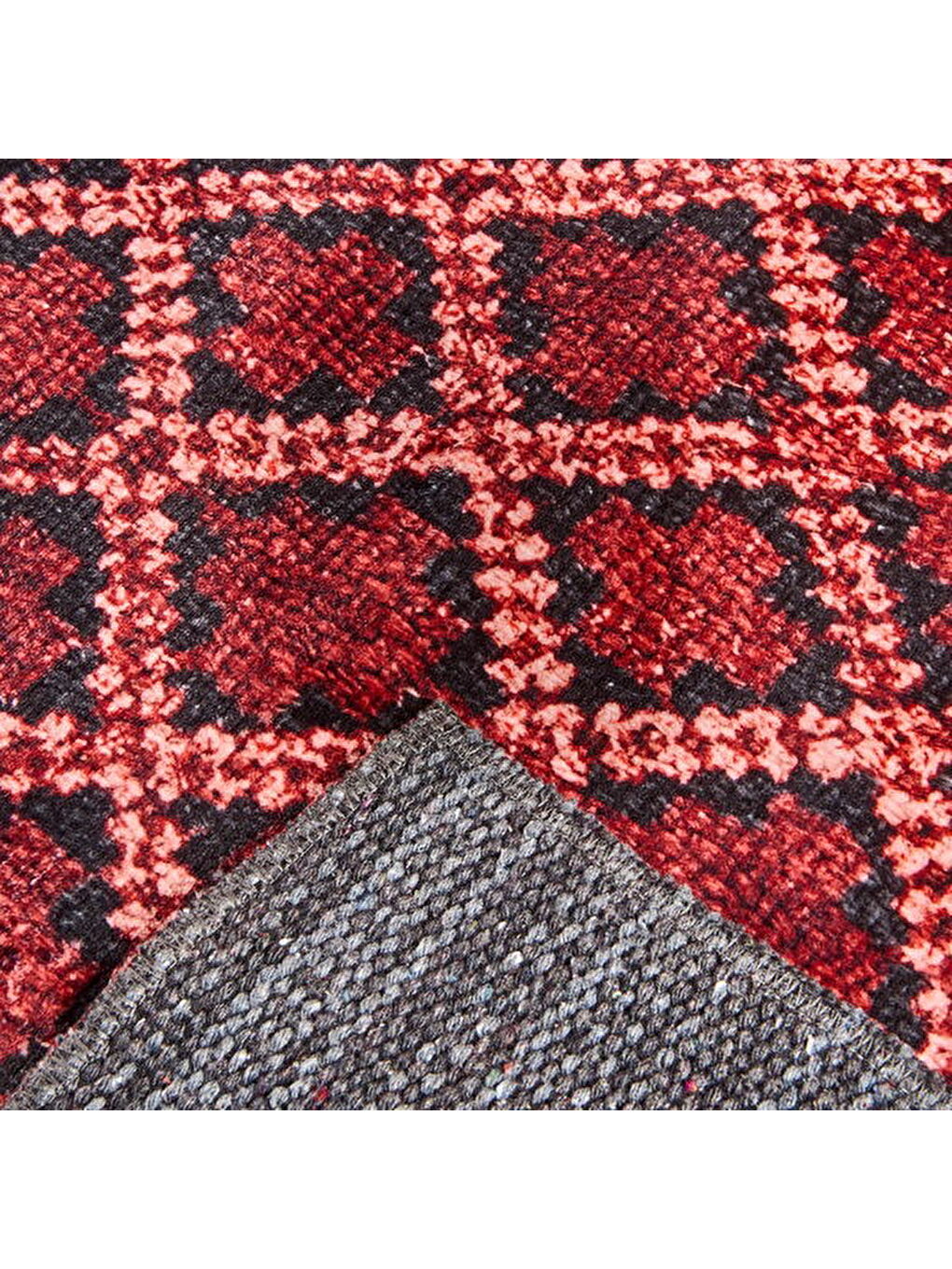 Soft Zarmine Afgan Desenli Halı - Kırmızı - 160x230 cm-3