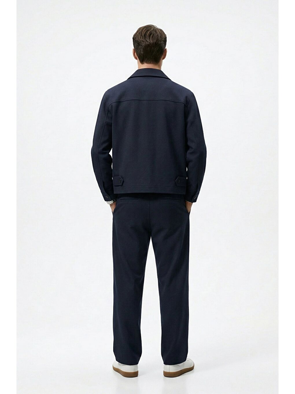 Erkek Smart Casual Bol Paça Relaxed Fit Pantolon Lacivert-3