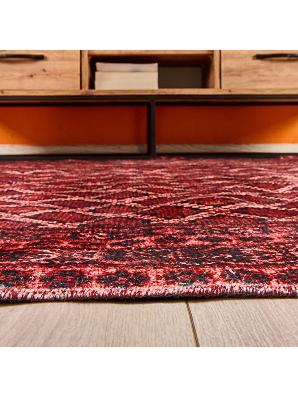 Soft Zarmine Afgan Desenli Halı - Kırmızı - 160x230 cm-4