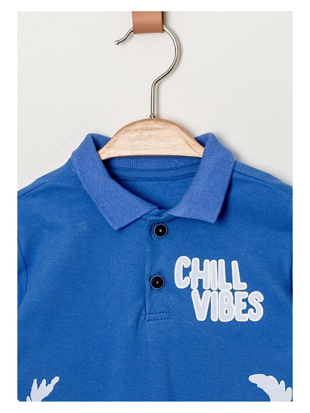 Mavi Tarz Lakos Palmiye Desenli Belden Ayarlanabilir Kısa Kollu Şortlu 2'li Takım Çocuk ve Bebek Giy-4