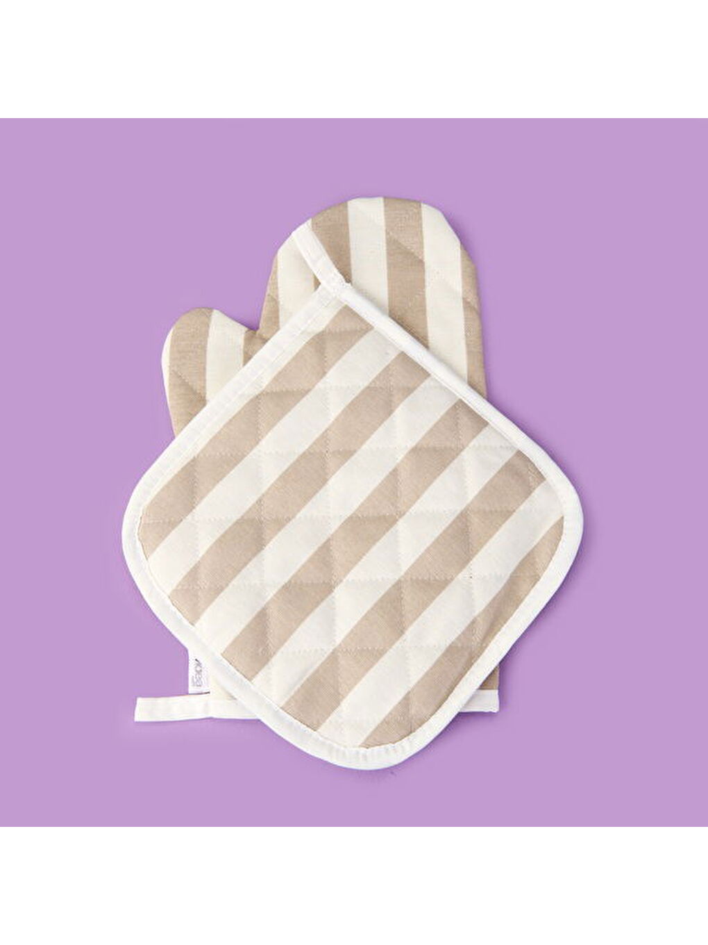 Soft Nemo Fırın Eldiveni ve Tutaç - Bej / Ekru - 17x28 cm + 20x20 cm-2