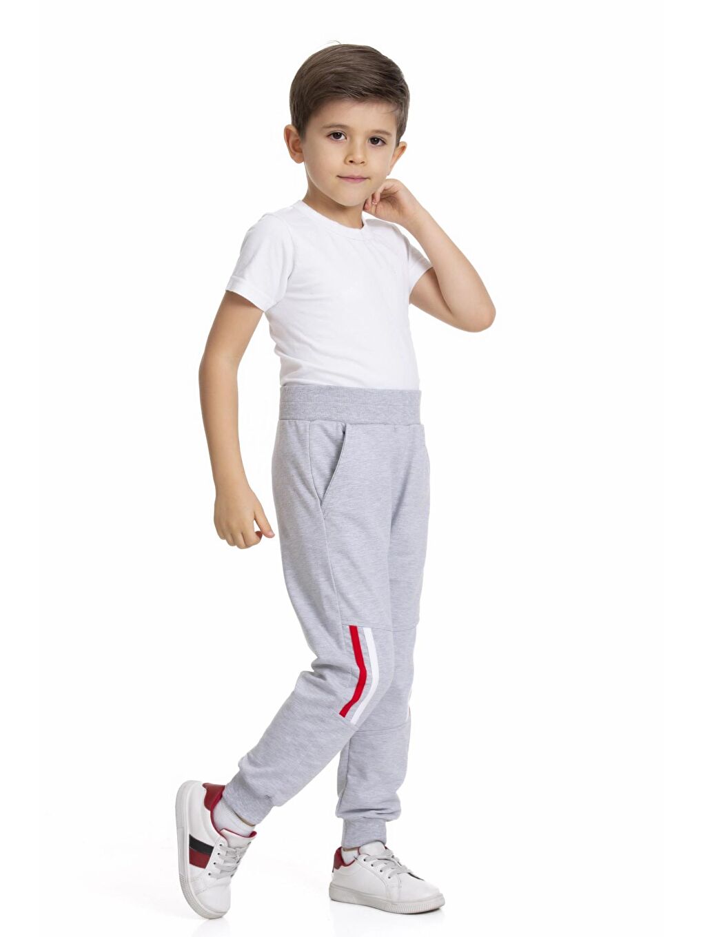 Gri Şerit Biyeli Eşofman Altı 54603-2