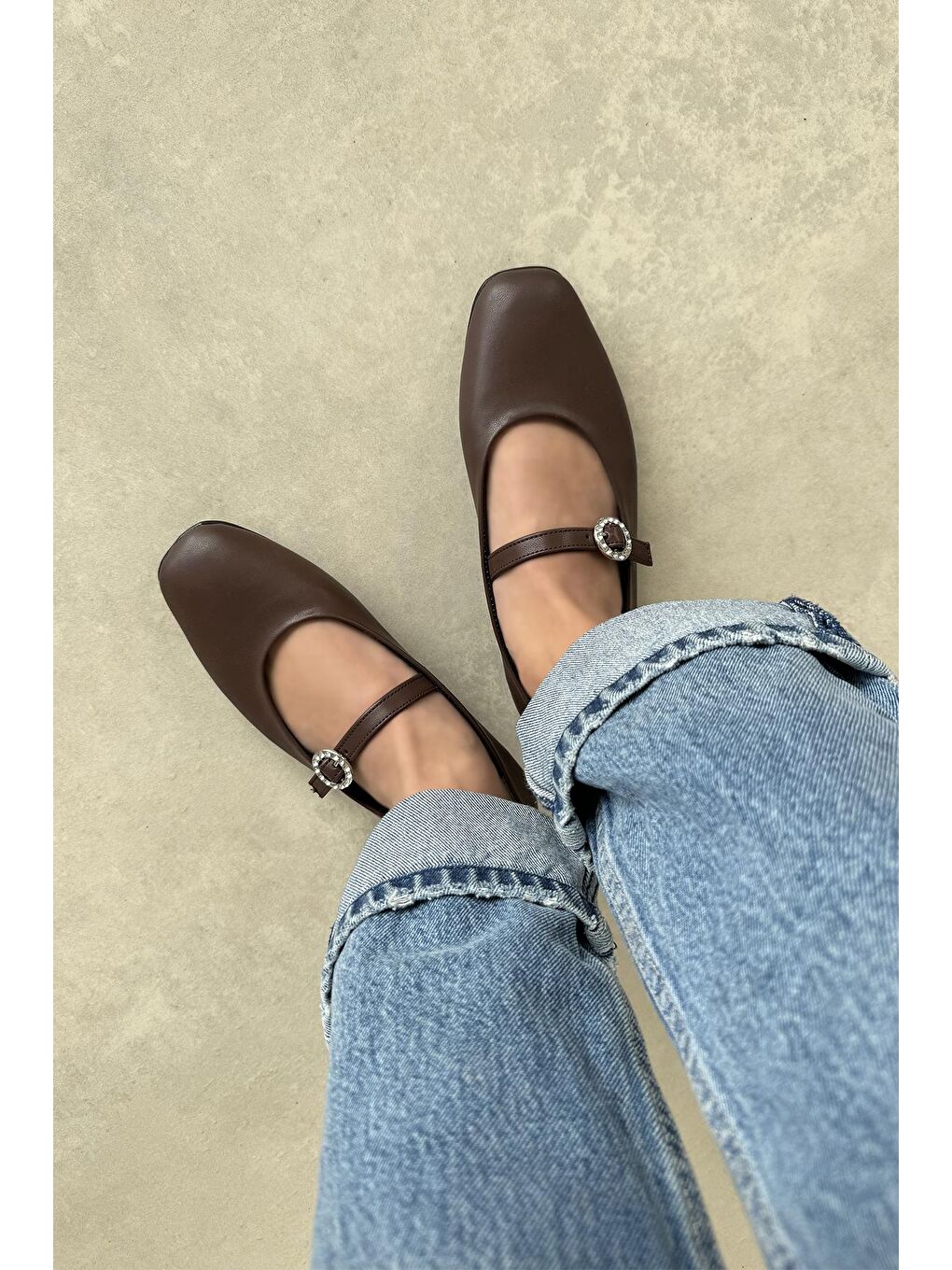 Kahverengi Berny  Kadın  Kemer  Detay  Deri  Babet Kahve-2