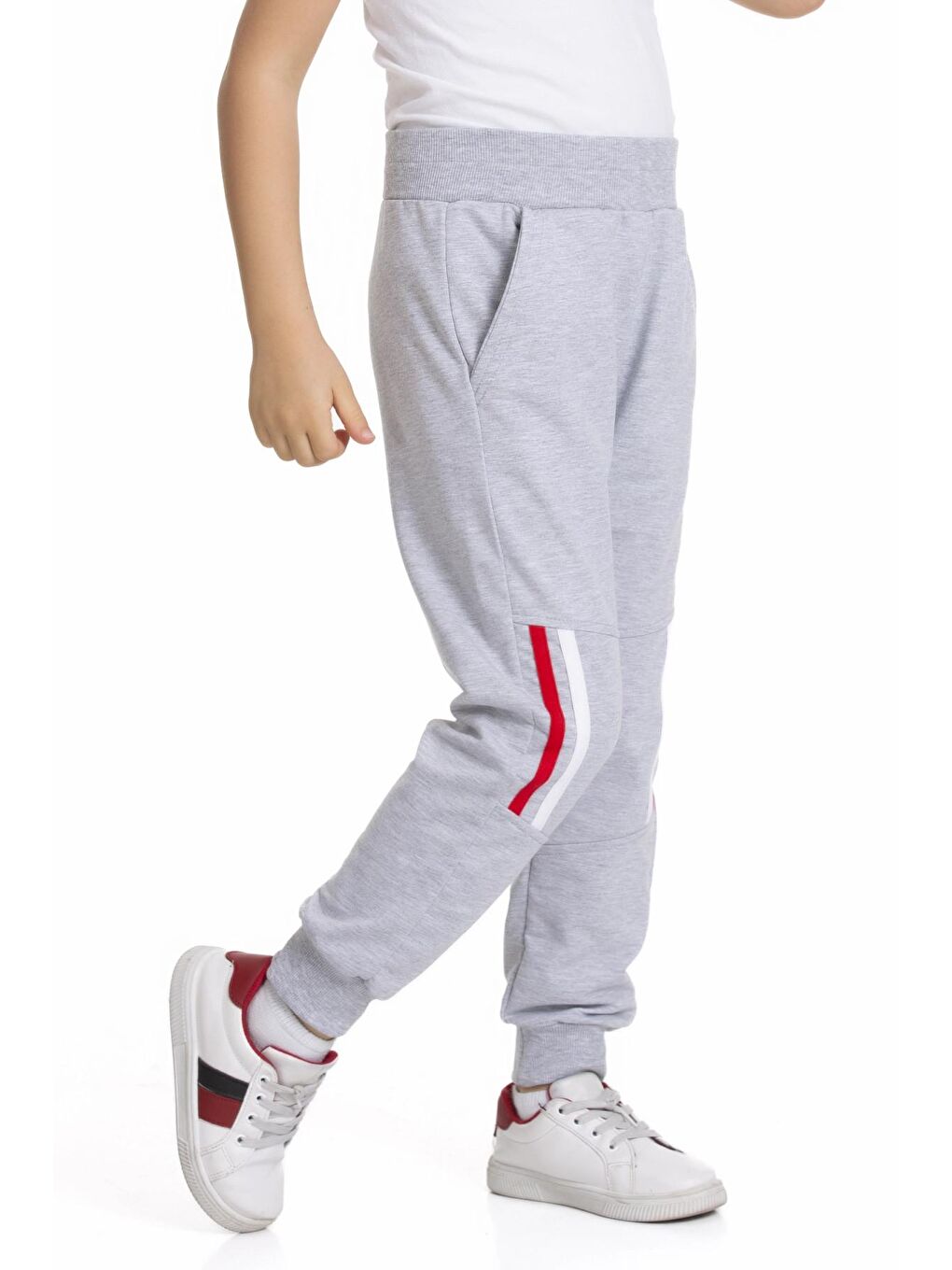 Gri Şerit Biyeli Eşofman Altı 54603-3