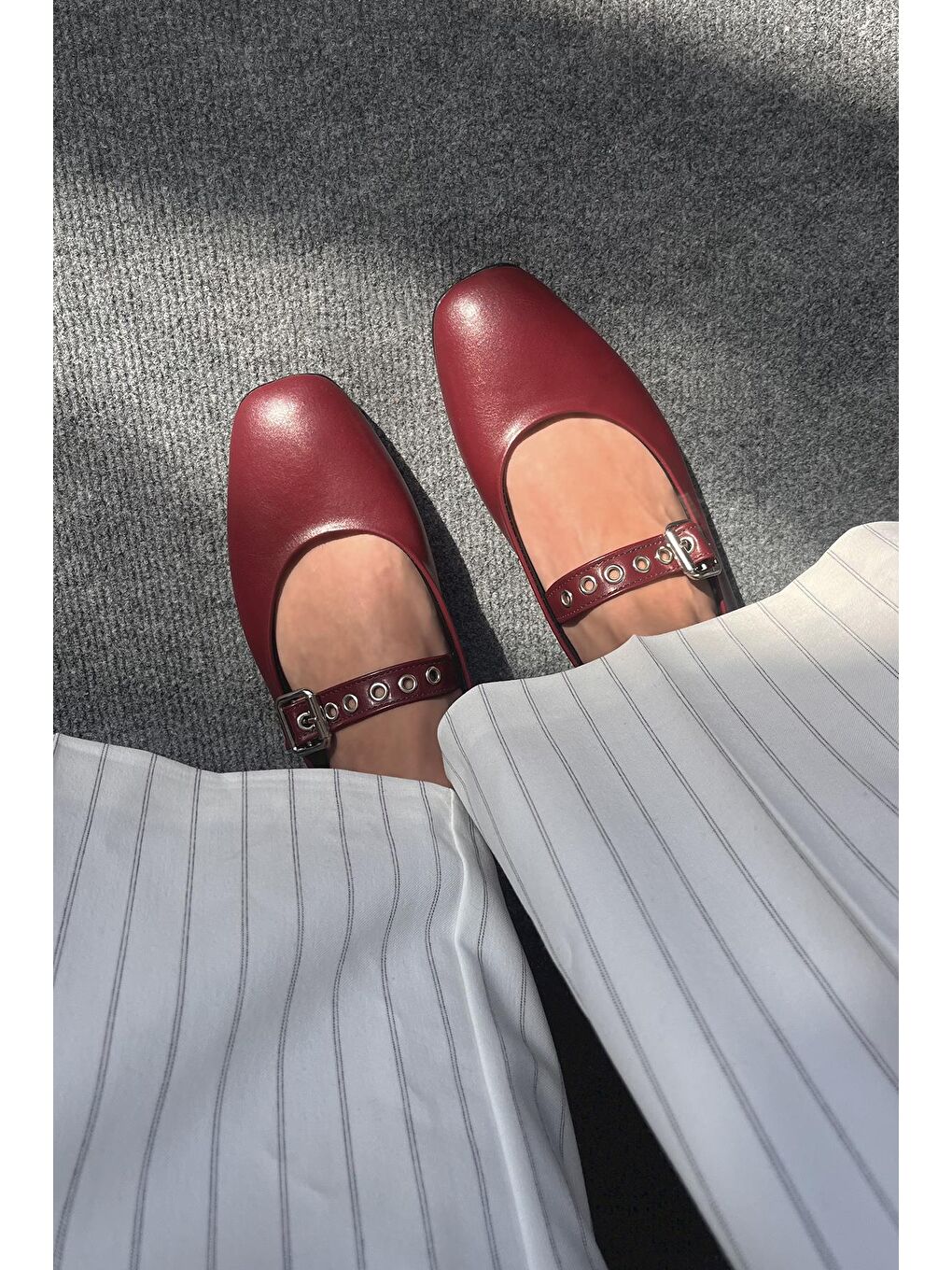 Jules  Kadın  Kemer  Detay  Deri  Babet Bordo-1