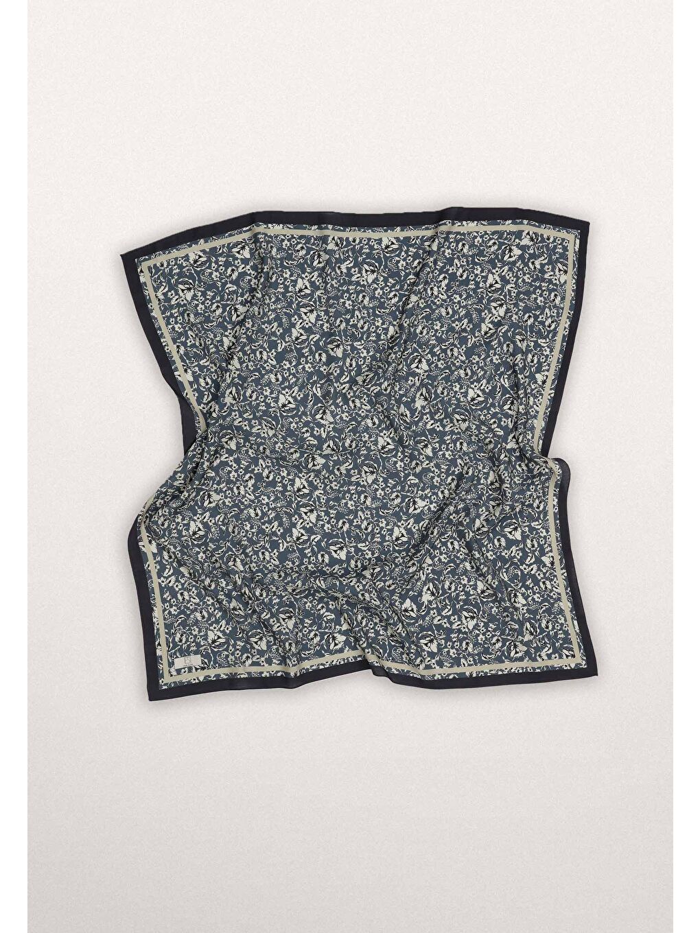 Estelle Desen Pamuk İpek Eşarp Lacivert-2